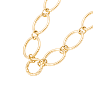 Collar Oro Amarillo 18kt Óvalos y Círculos con Diseño