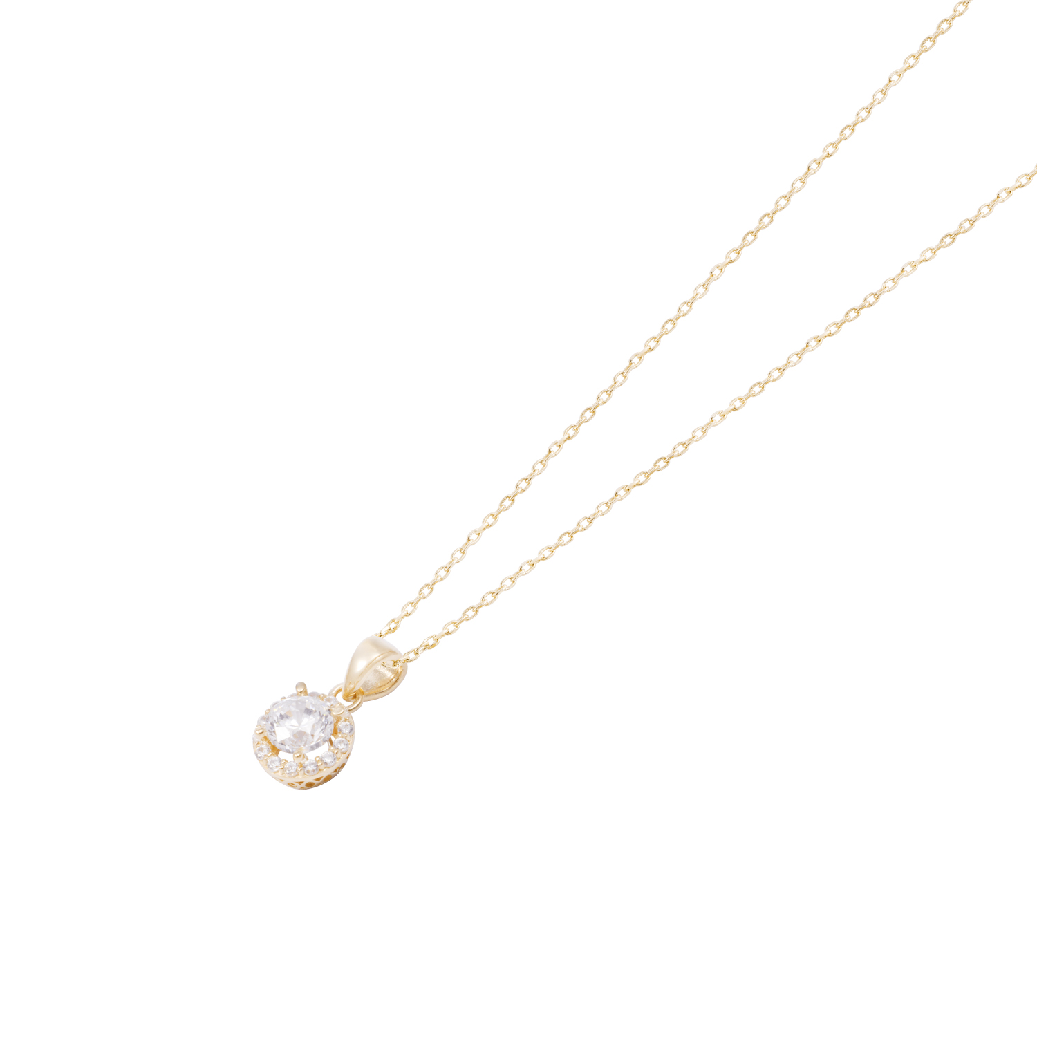 Colgante Oro Amarillo 18kt Circonita con Base Calada 2