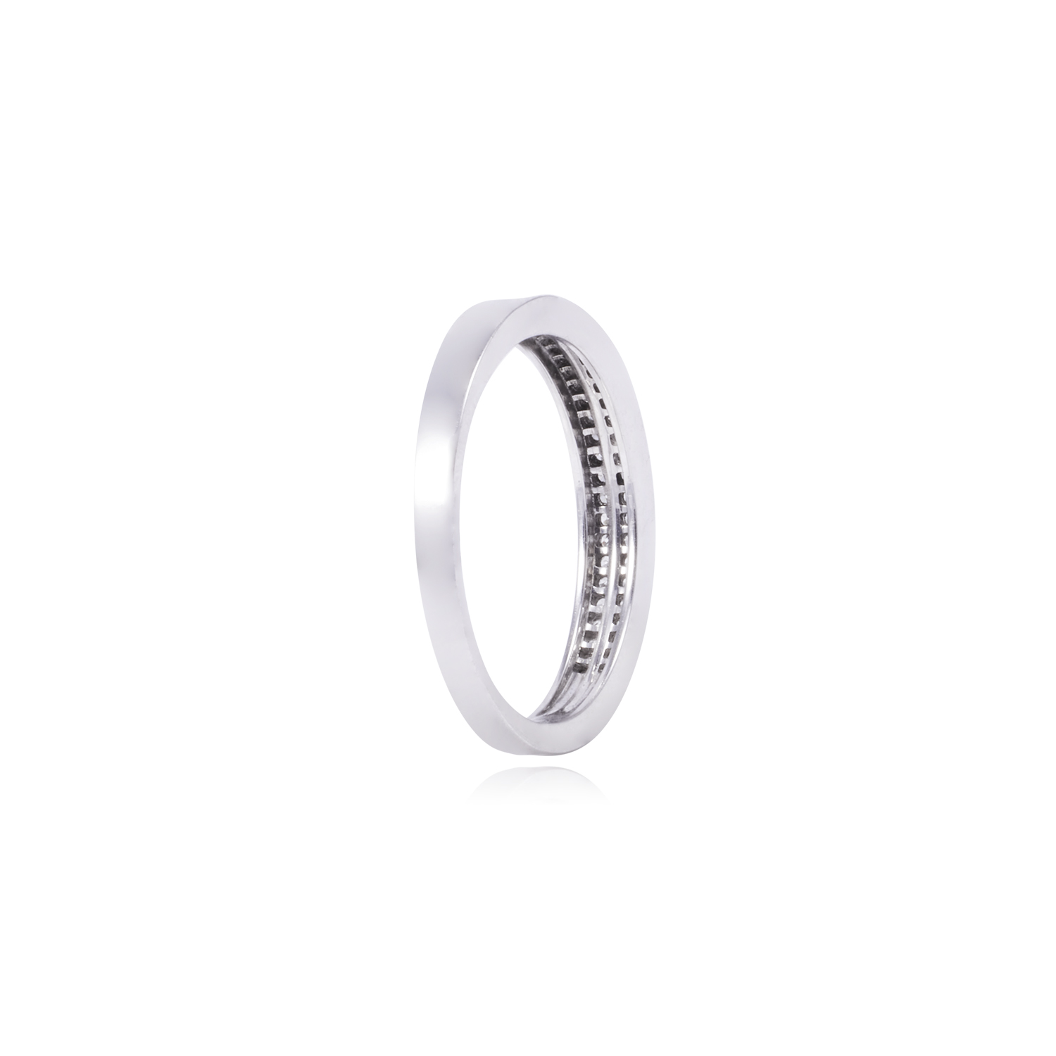Anillo de Oro Blanco 18kt con Diamantes de Riel 18kt Riel 19 Pts Corte Brillante SI/H 16 3