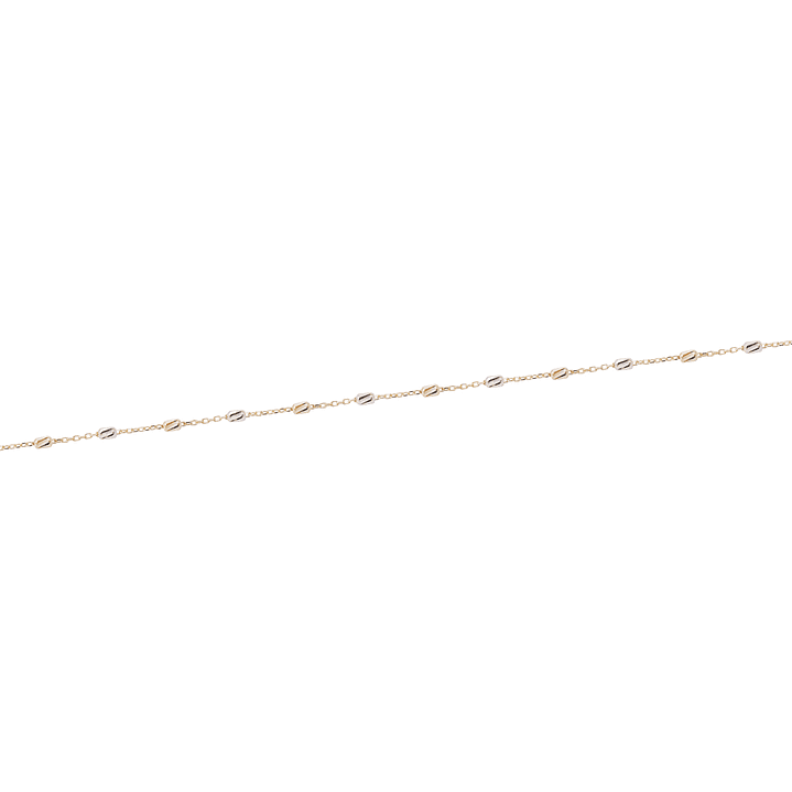 Tobillera Oro Amarillo 18kt Eslabones Tricolor 3