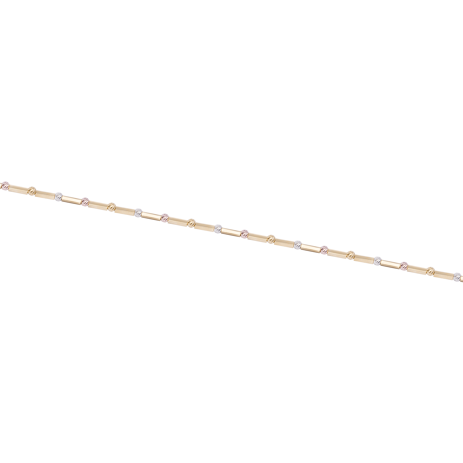 Pulsera Oro Amarillo 18kt Bolitas Tricolores 3