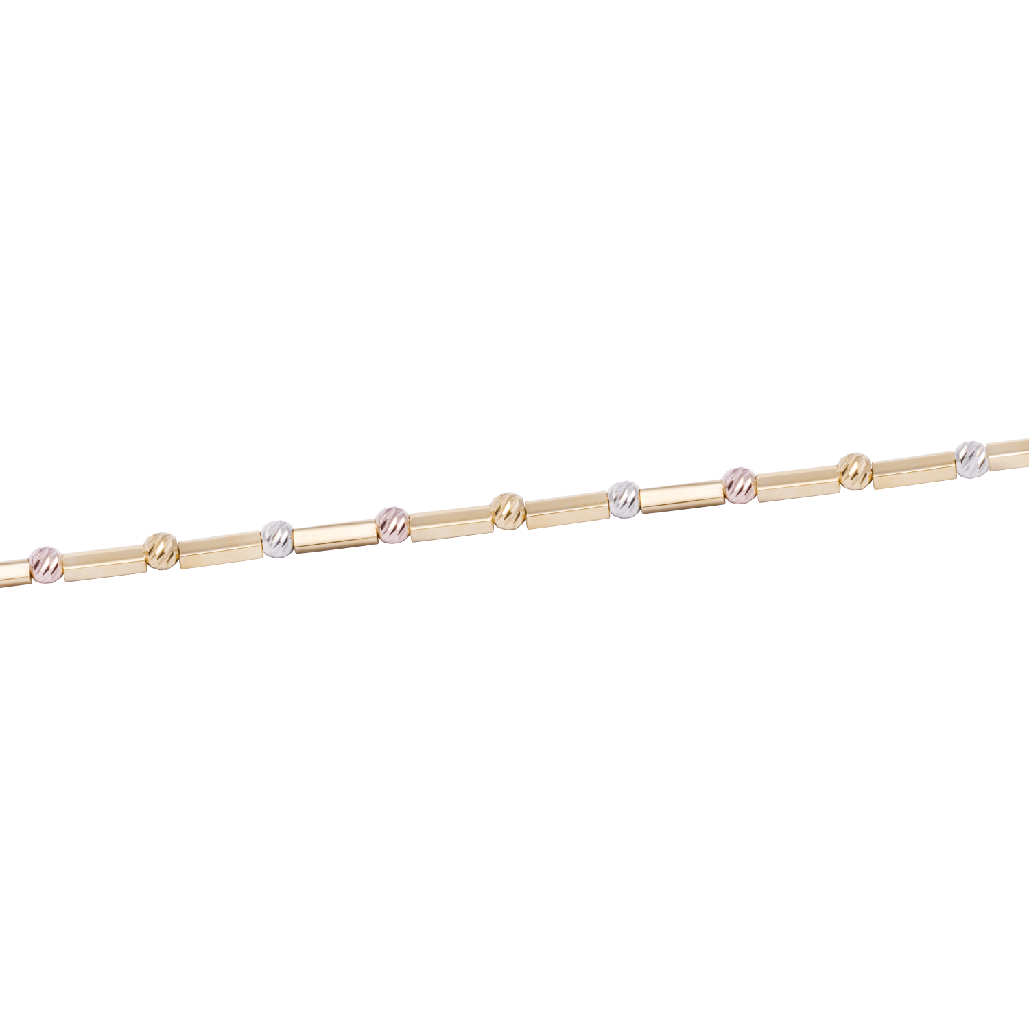 Pulsera Oro Amarillo 18kt Bolitas Tricolores 2