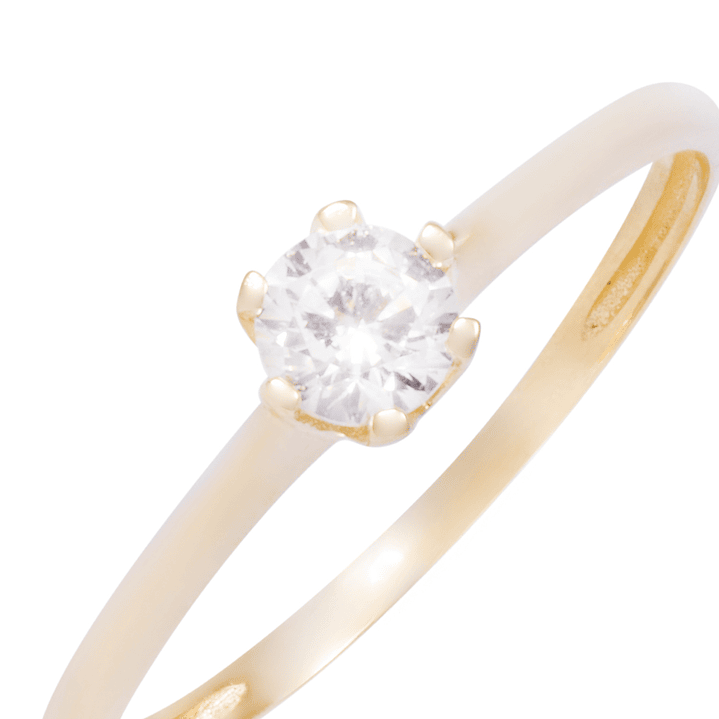 Anillo Oro Amarillo 18kt Solitario con Engaste de Corona 2