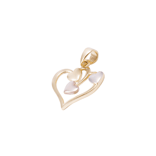 Colgante Oro Bicolor 18kt Cuatro Corazones