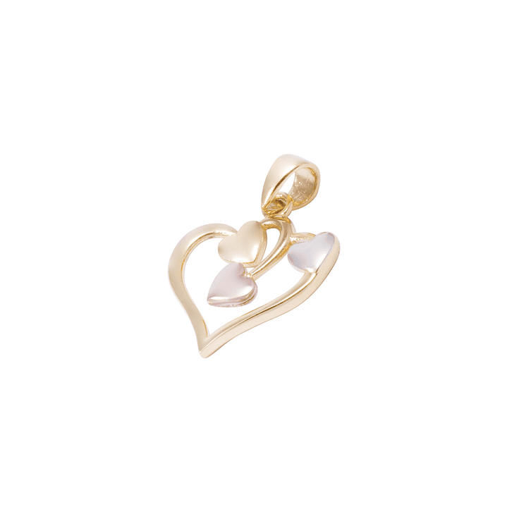 Colgante Oro Bicolor 18kt Cuatro Corazones 1