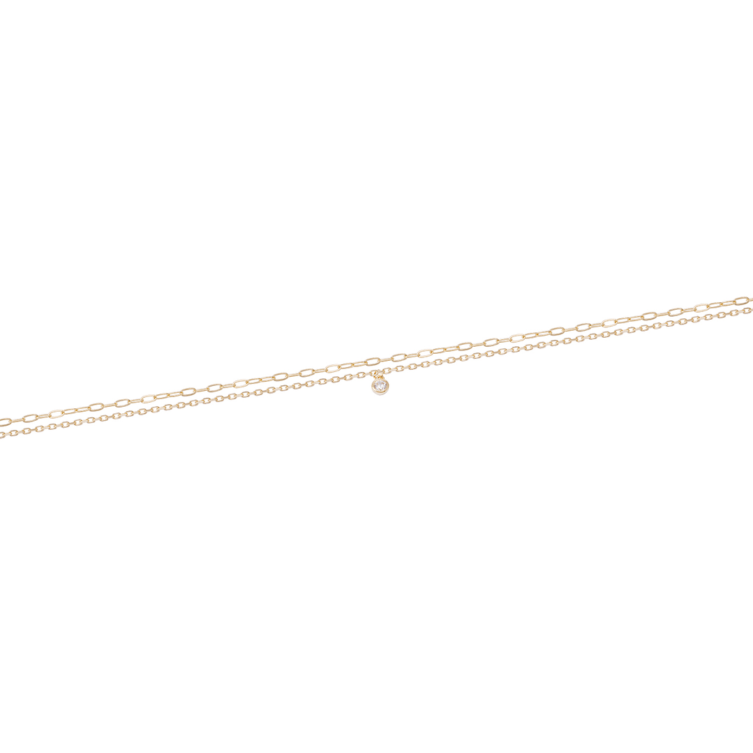 Tobillera Oro Amarillo 18kt Doble Cadena 3