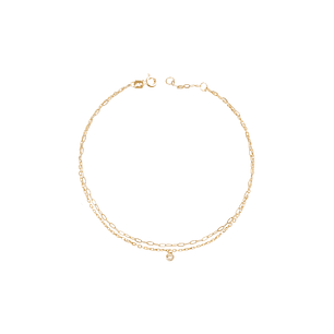 Tobillera Oro Amarillo 18kt Doble Cadena