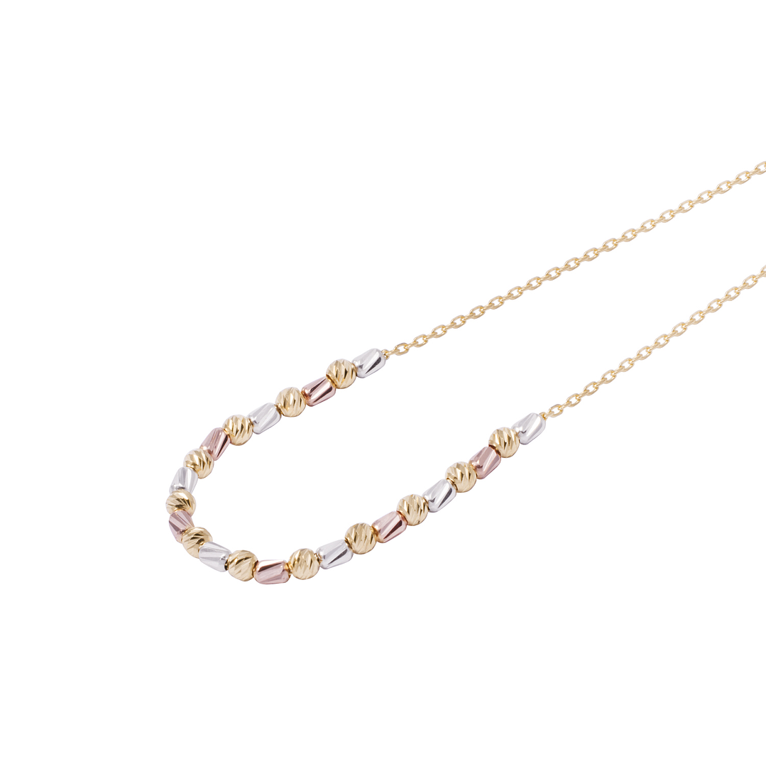 Pulsera Oro Amarillo 18kt Detalles Tricolor Ajustable 2