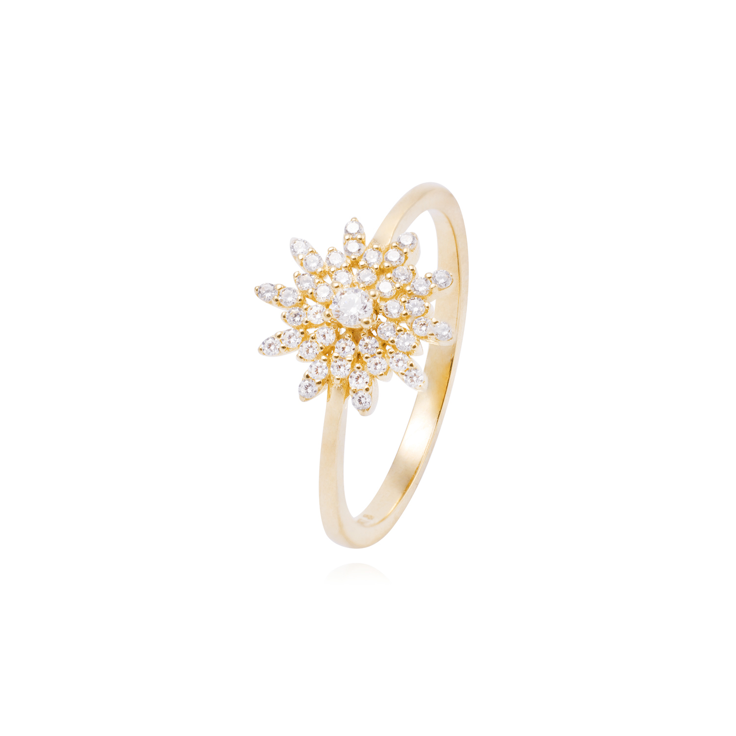 Anillo Oro Amarillo 18kt Copo de Circonitas 1