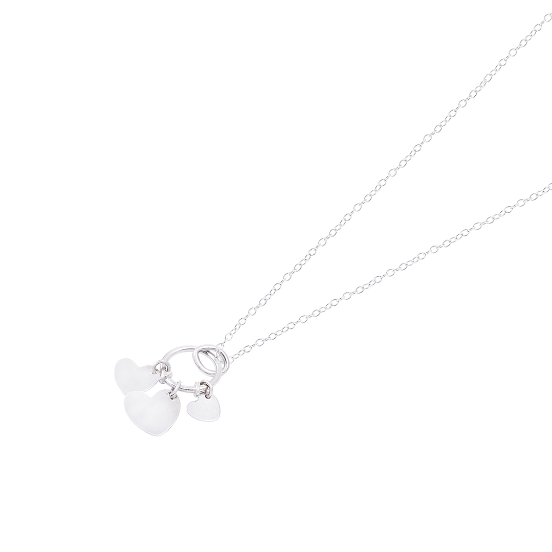 Colgante de Oro Blanco 18kt Corazones Eternos 3
