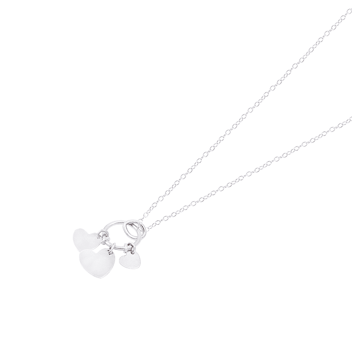 Colgante de Oro Blanco 18kt Corazones Eternos 3