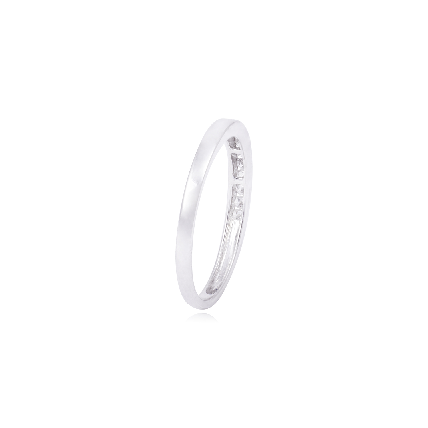 Anillo de Oro Blanco 18kt Riel con Diamantes 10Pts 3