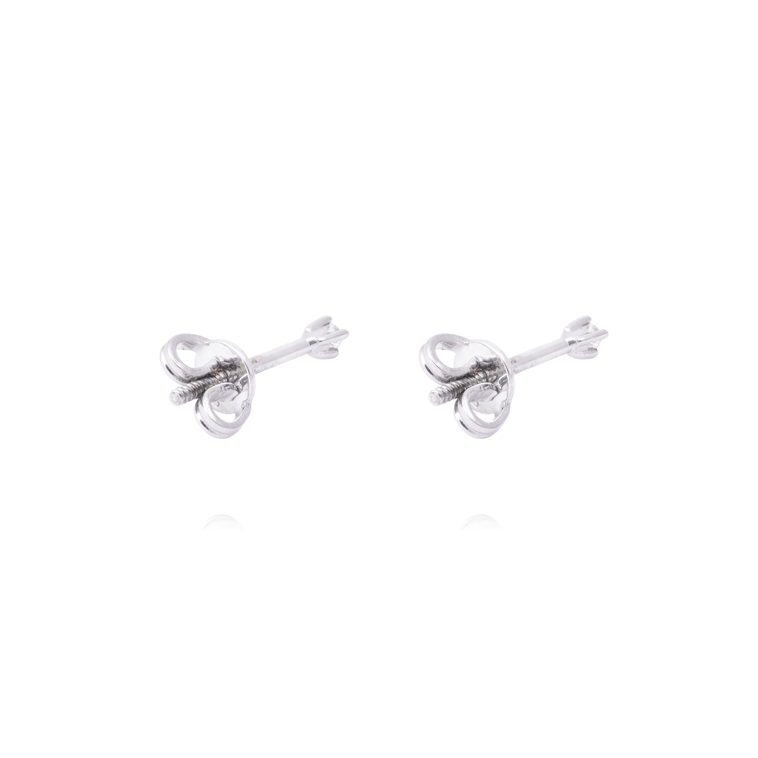 Aros de Oro Blanco 18kt Punto de Luz Grifa con Diamante 4Pts 3