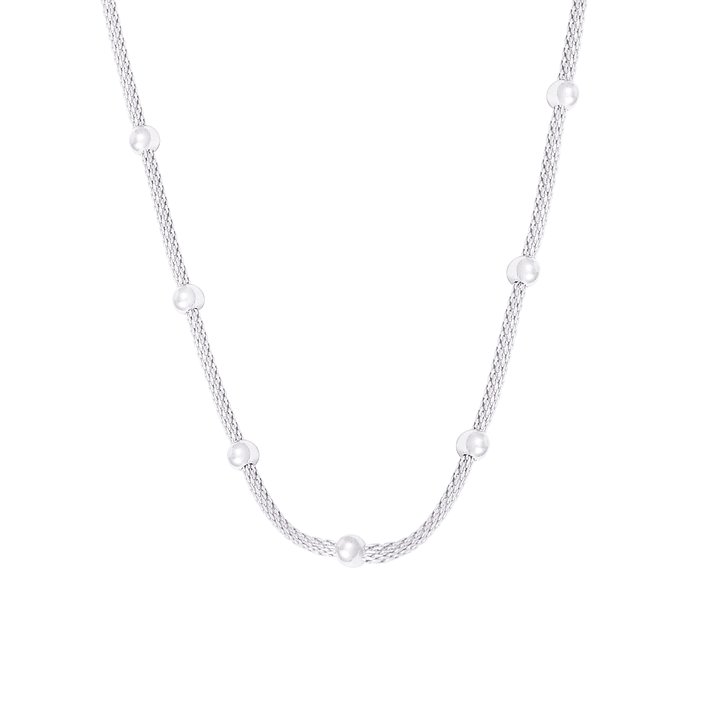 Cadena de Plata Esterlina 925 Diseño Serpiente con Esferas 2