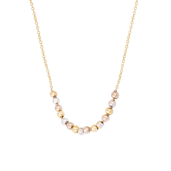 Collar de Oro Amarillo 18kt Tricolor con Esferas Centricas 2