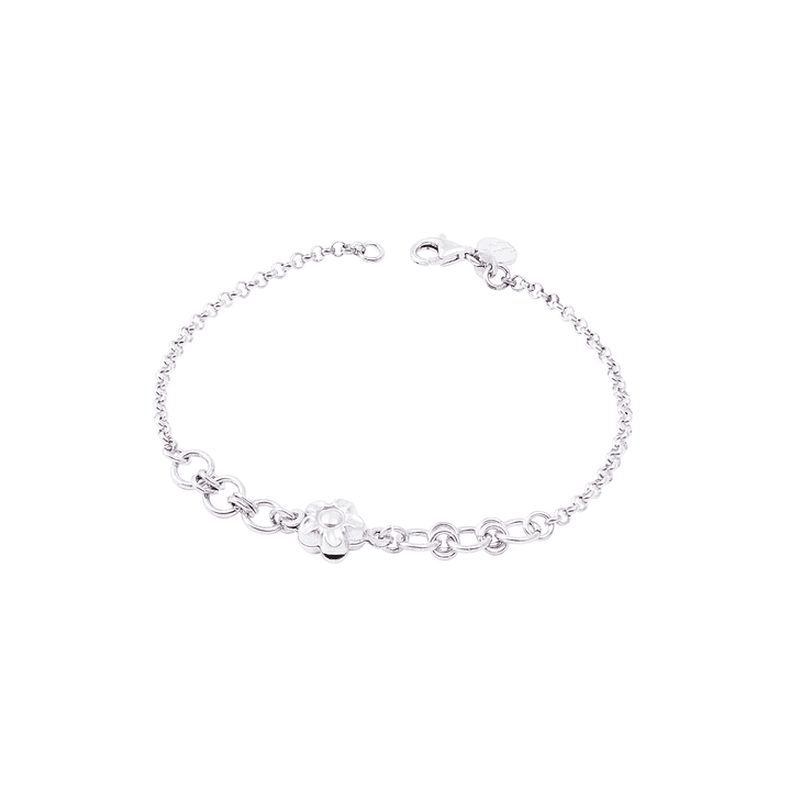 Pulsera de Plata Esterlina 925 Flor Central 3
