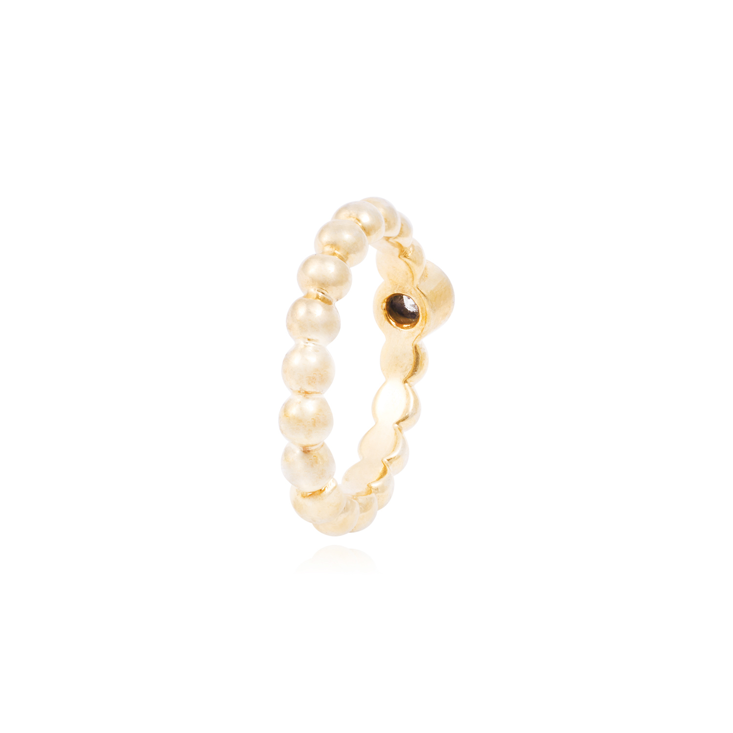 Anillo de Plata Esterlina 925 Bolita Circon Revestido en Oro 18kt 3