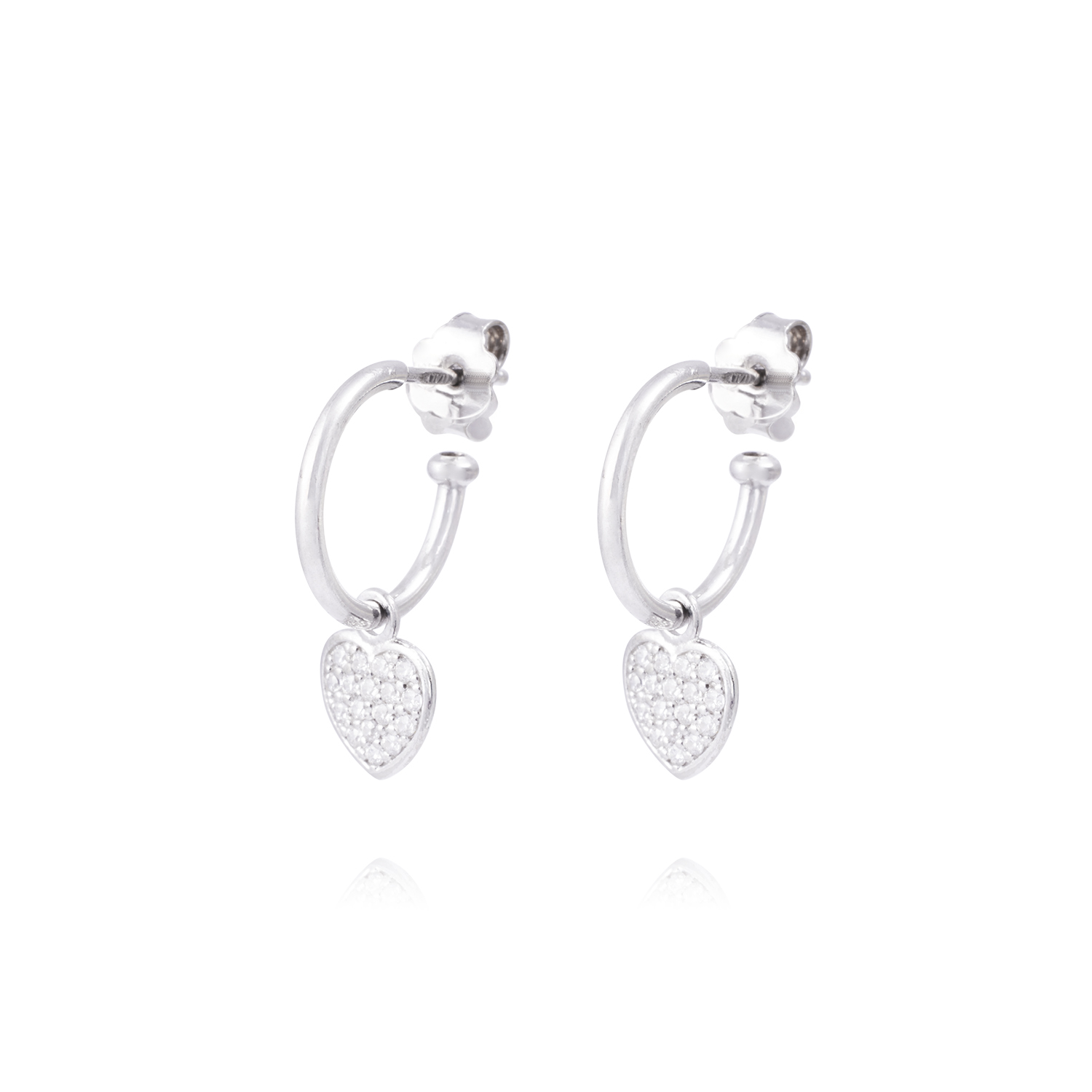 Pendientes Aro Criollo Corazón Pendientes De Aro Criollo Corazón Oro Sobre Plata Esterlina 9 Quilates, Marca Old English Jewellers, 20x15 Mm Regalo Mujer Elegante