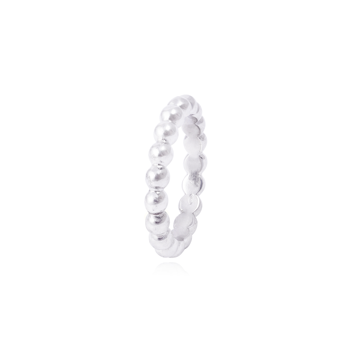 Anillo de Plata Esterlina 925 Liso Pelotitas 1