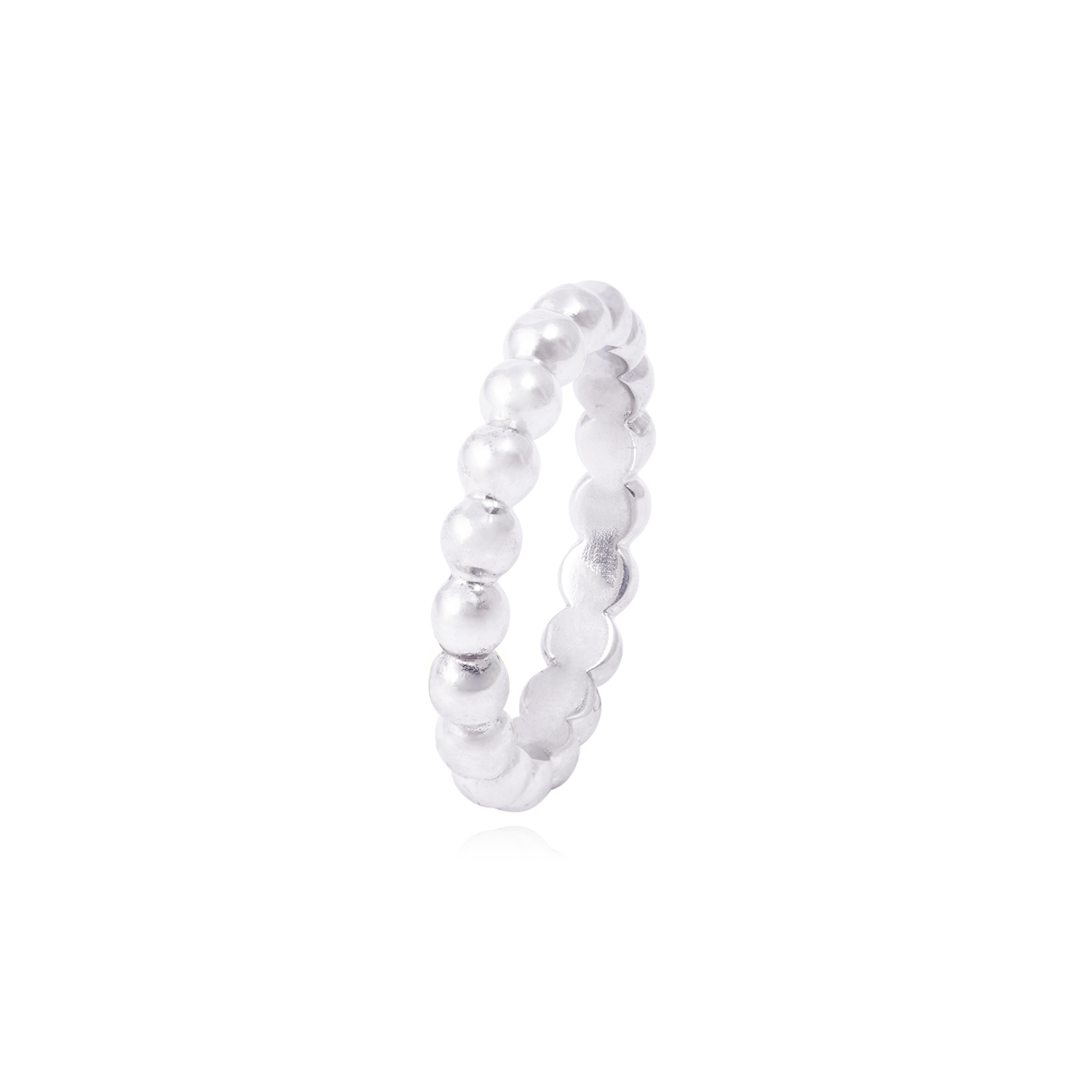 Anillo de Plata Esterlina 925 Liso Pelotitas 3