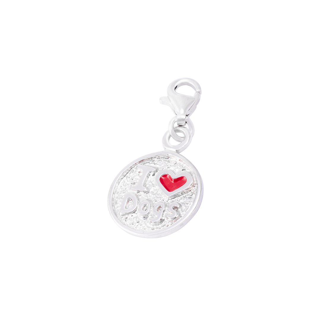 Colgante de Plata Esterlina 925 I Love Dogs 1
