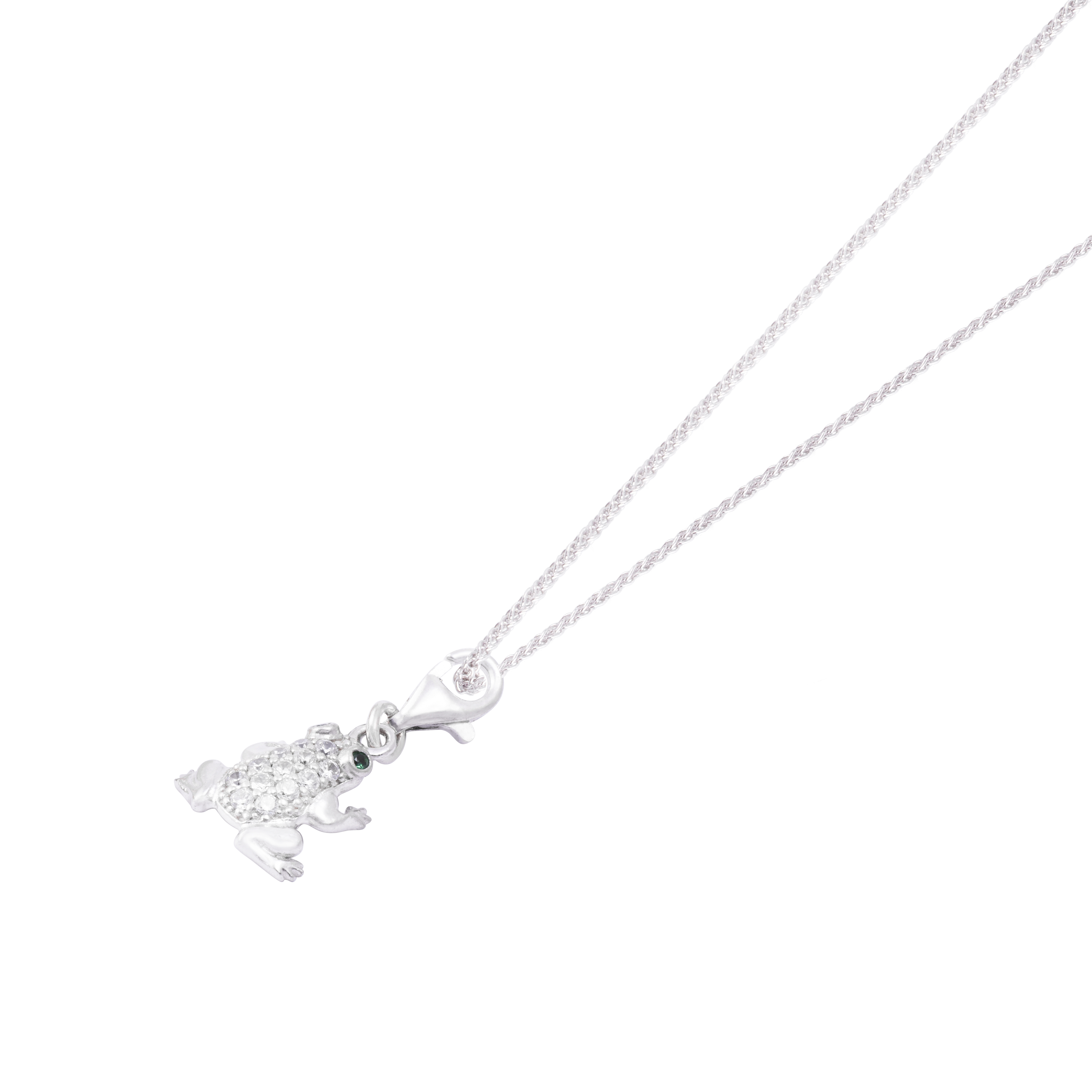 Colgante de Plata Esterlina 925 Rana Circonita 3