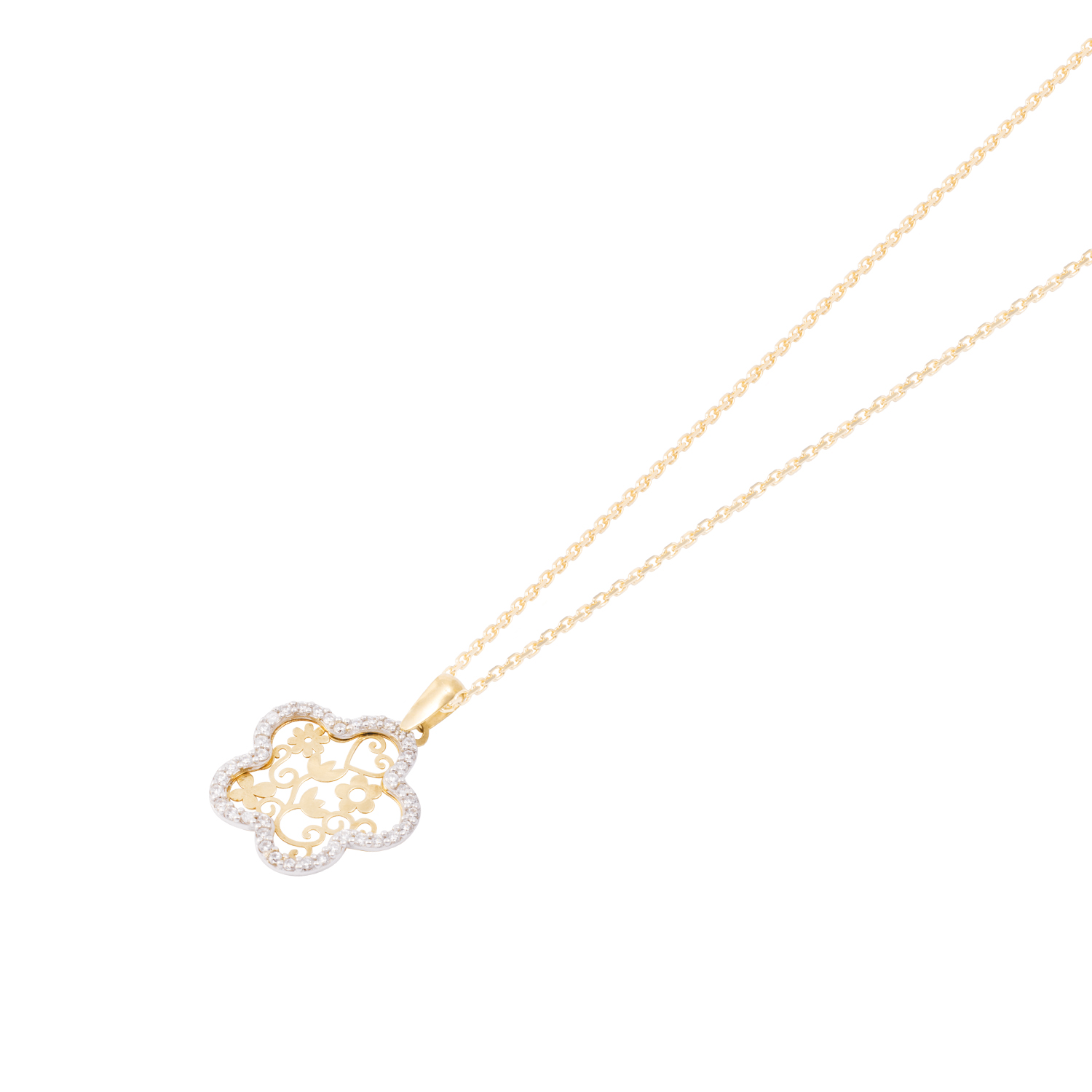 Colgante de Oro 18kt Flor Filigramas 3