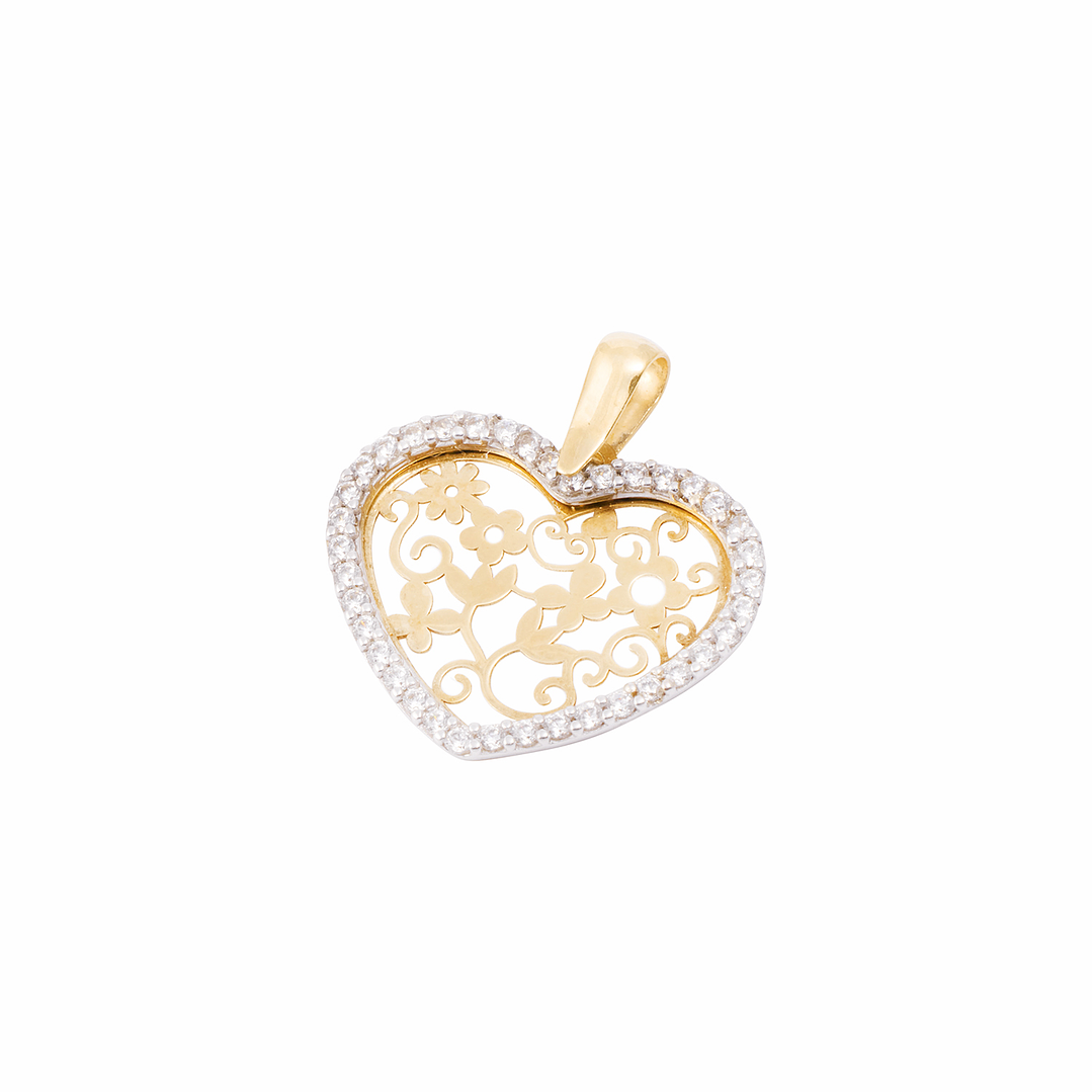 Colgante de Oro 18kt Corazon Filigrama 1
