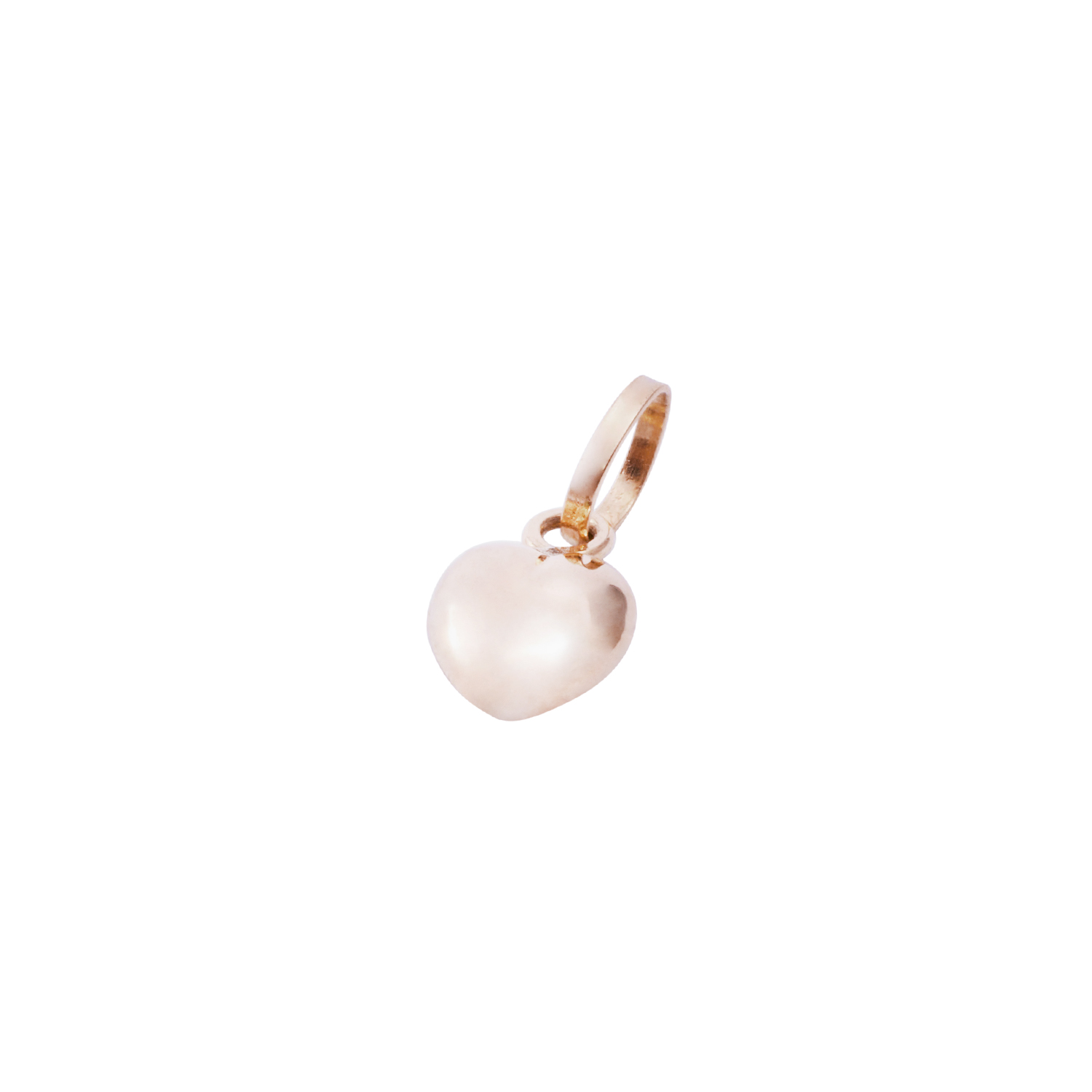 Colgante Corazon en Oro Miel 18kt Inflado Mediano 1