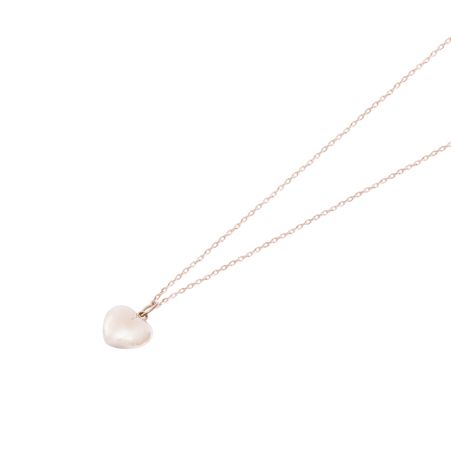 Colgante Corazon en Oro Miel 18kt Inflado Grande 2
