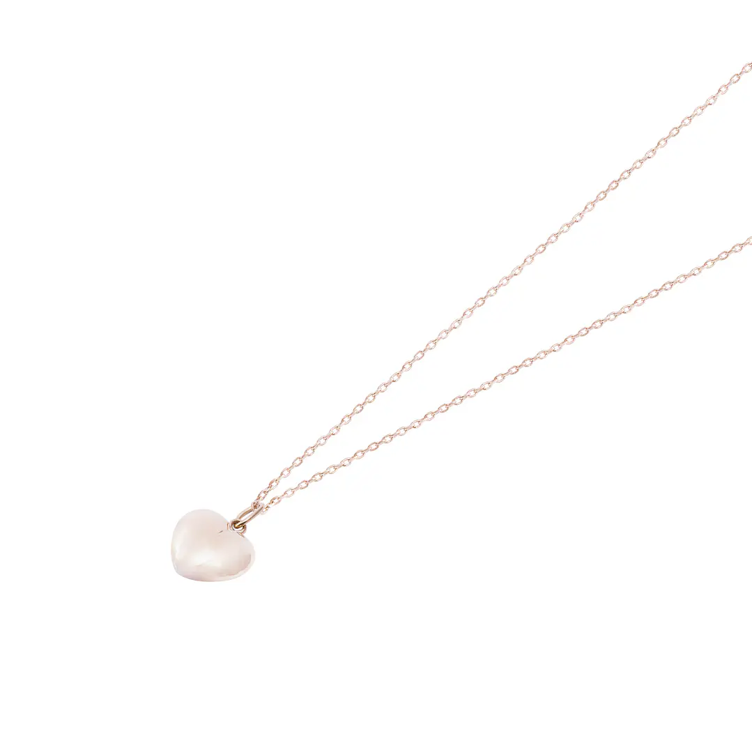 Colgante Corazon en Oro Miel 18kt Inflado Grande 2