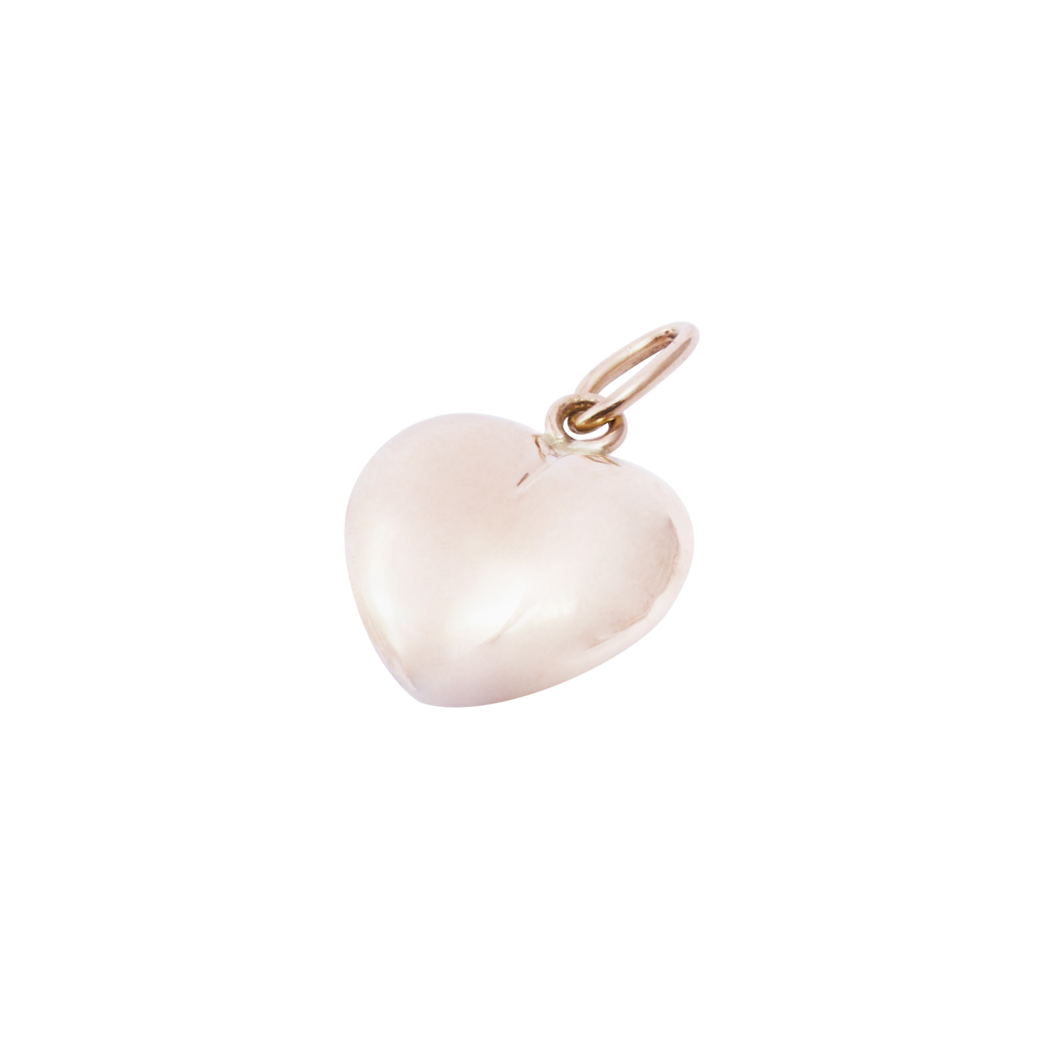 Colgante Corazon en Oro Miel 18kt Inflado Grande 3