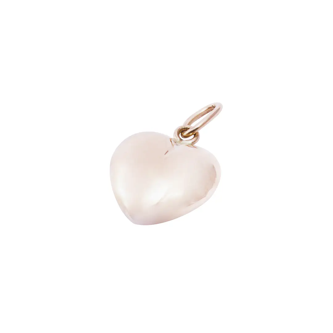 Colgante Corazon en Oro Miel 18kt Inflado Grande 3