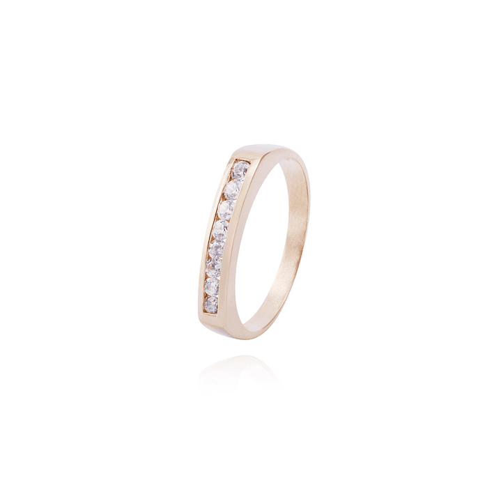 Anillo Oro Miel 18kt Circonitas Riel 1