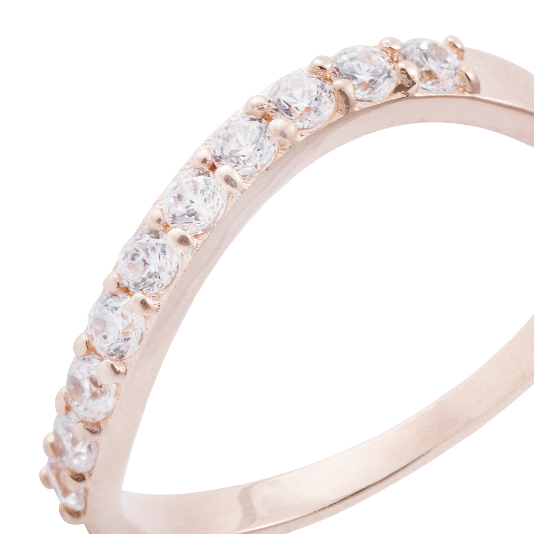 Anillo Oro Miel 18kt Reina Circonitas 2