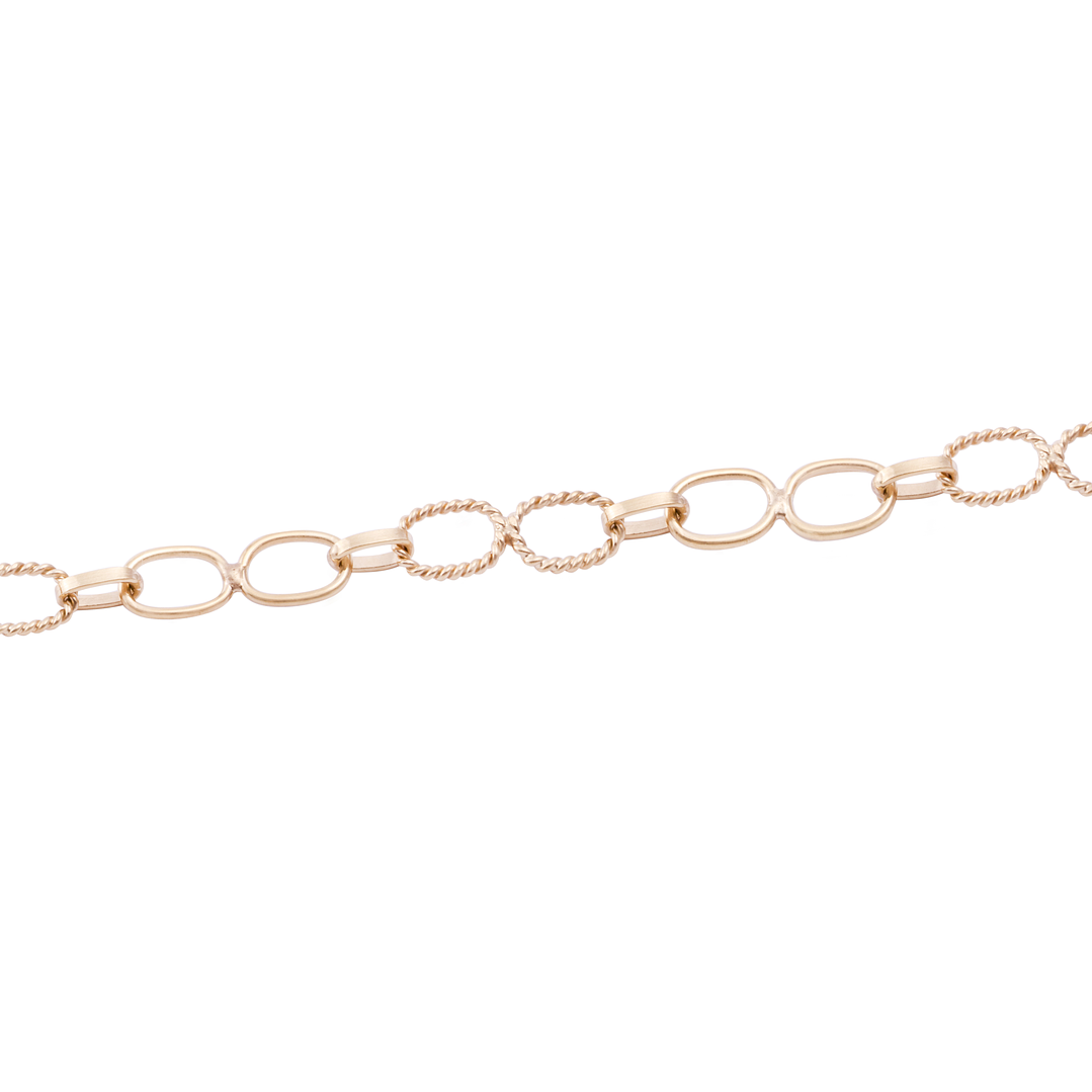 Pulsera Oro Miel 18kt Eslabon Torcido 2