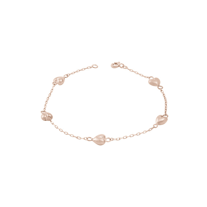 Pulsera Oro Miel 18kt Corazones 1