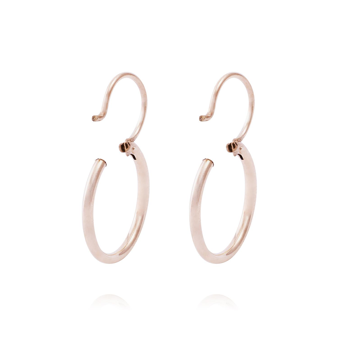 Aros Oro Miel de 18kt Argolla 14 mm 3