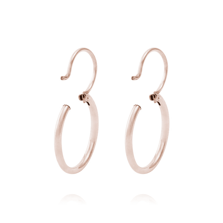 Aros Oro Miel de 18kt Argolla 14 mm 3