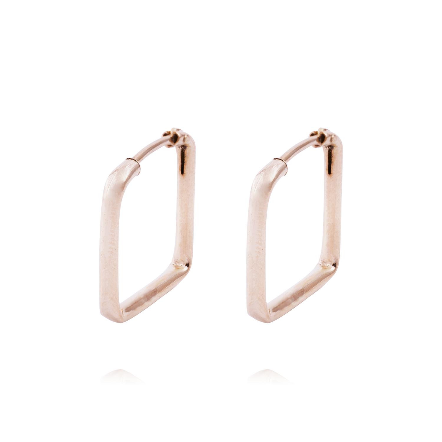 Aros Oro Miel de 18kt Cuadrado Pequeño 1