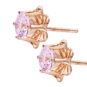 Aros Oro Miel de 18kt Rosa de Francia
