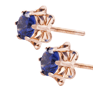 Aros Oro Miel de 18kt Zafiro