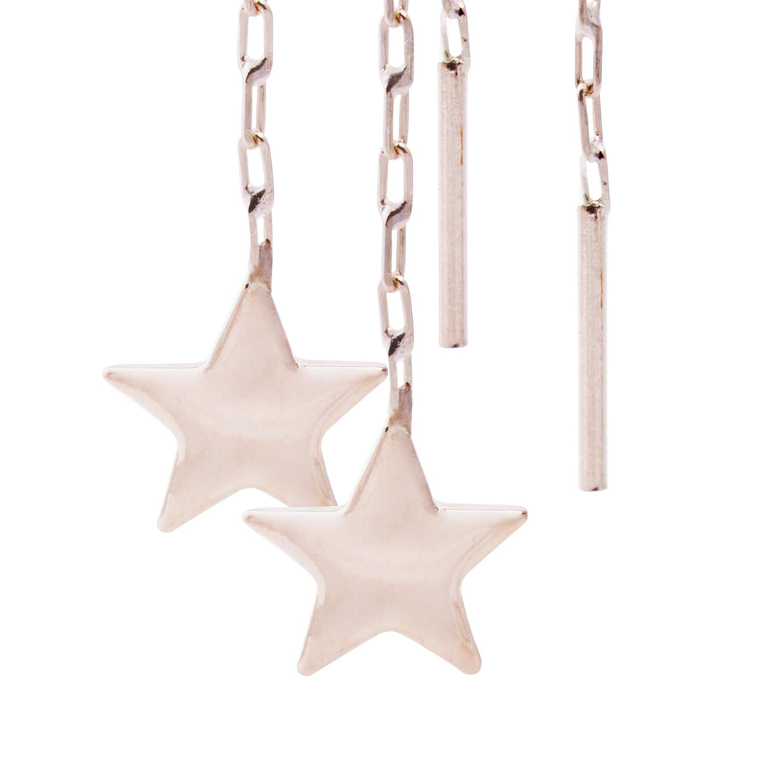 Aros Oro Miel de 18kt  Cadena Estrella 2