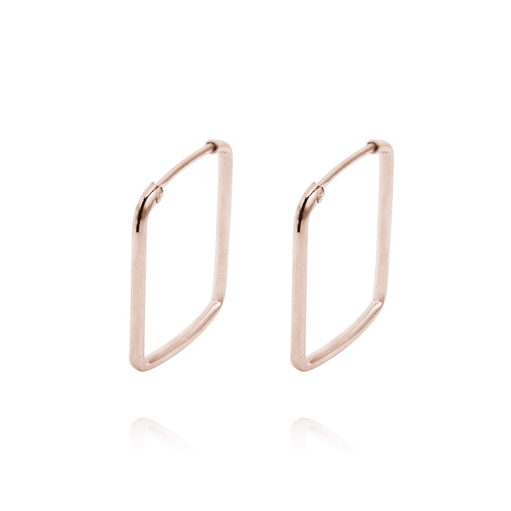 Aros Oro Miel de 18kt Cuadrado Mediano 1