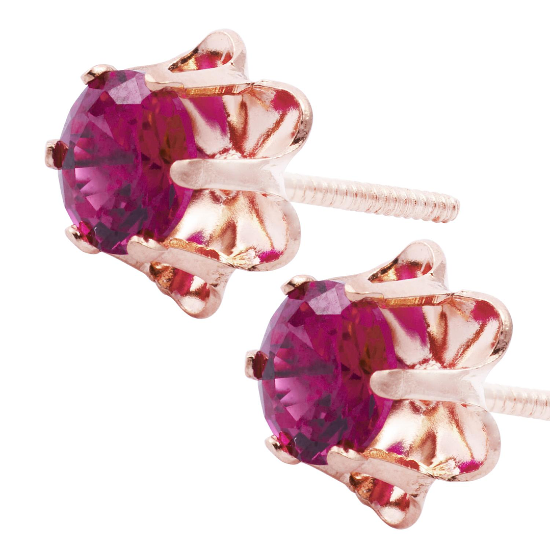 Aros Oro Miel de 18kt Rubí 2