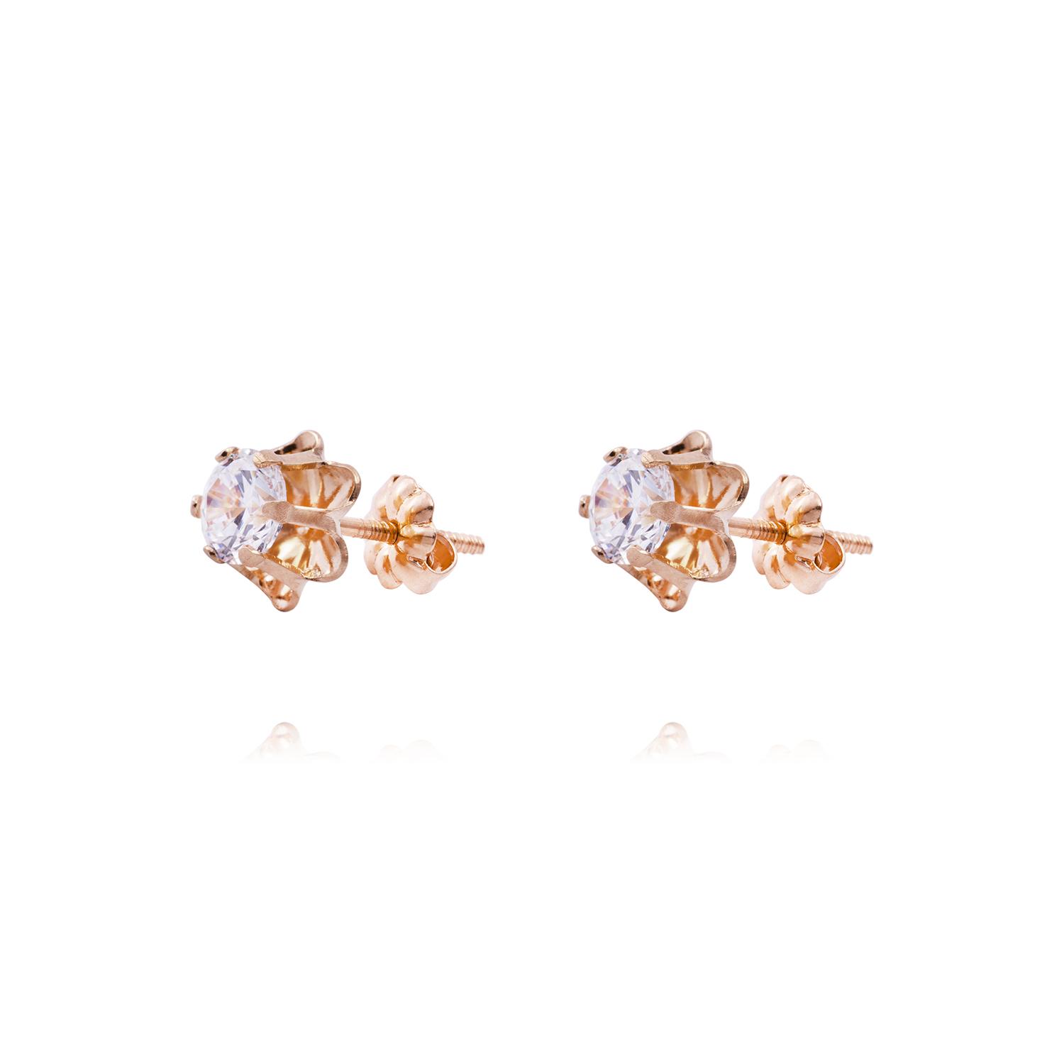 Aros Oro Miel de 18kt Circonita 1