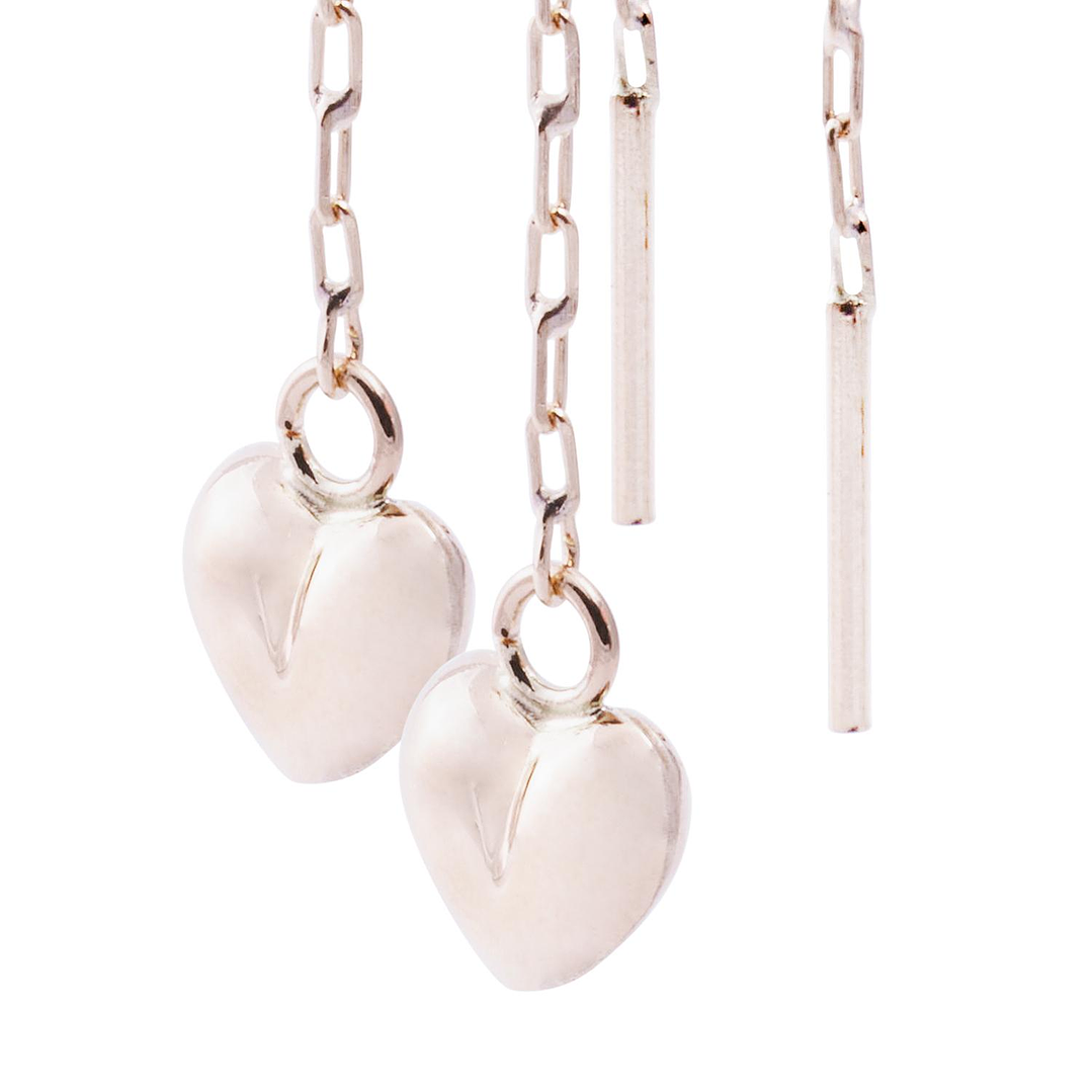 Aros Oro Miel de 18kt  Cadena Corazón 2