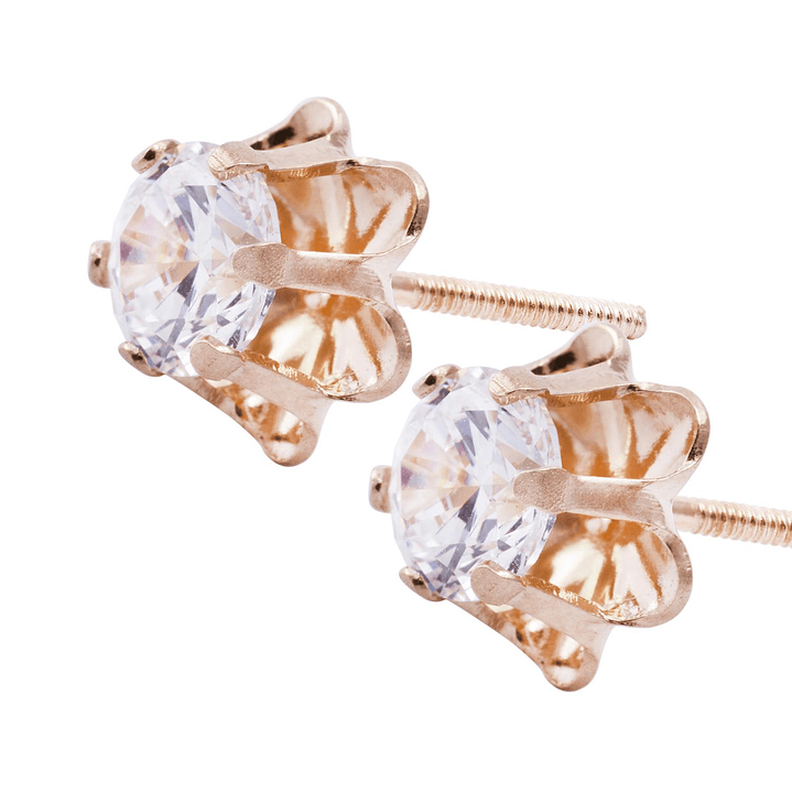 Aros Oro Miel de 18kt Circonita 2