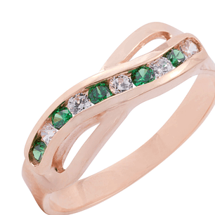 Anillo Oro Miel 18kt Vía Esmeralda