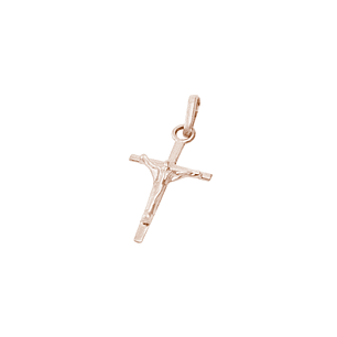 Colgante Oro Miel 18kt Cruz Cristo 15x26
